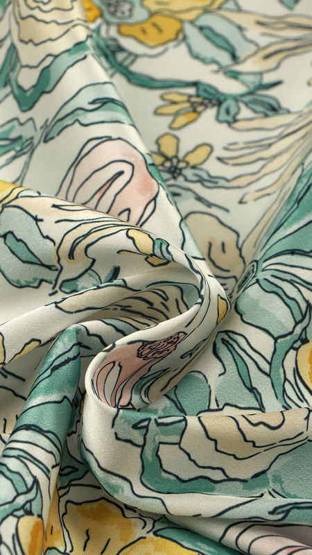 ساتن سیلک طرح دار چاپی 040227/16 مولتی رنگ