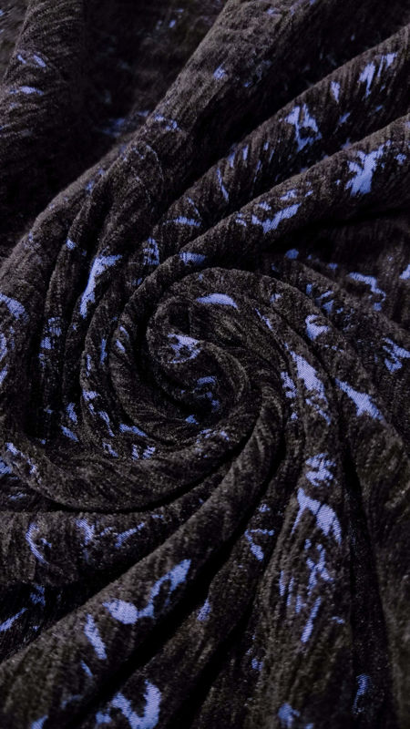 ژاکارد شانل طرح گل رز 040722 مشکی سرمه ای رنگ