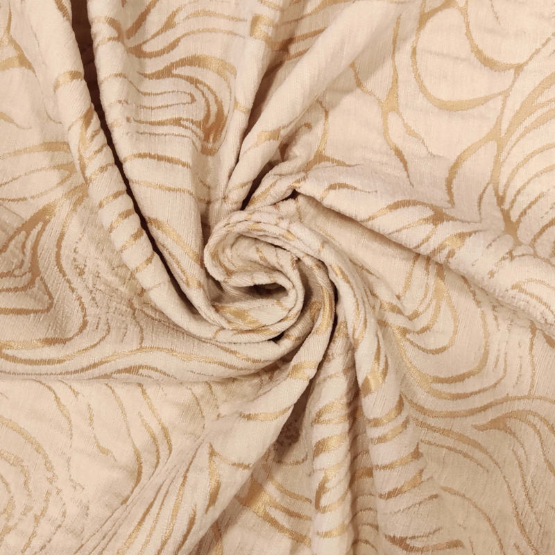 ژاکارد شانل طرح موجی 040722 کرم نسکافه ای رنگ