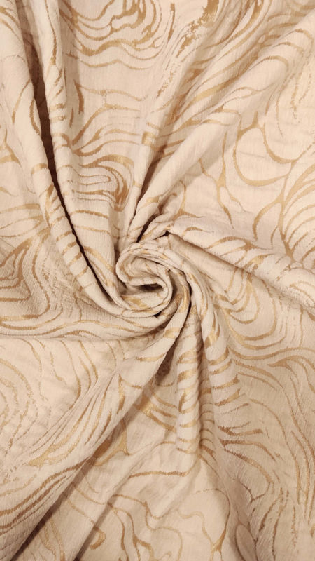 ژاکارد شانل طرح موجی 040722 کرم نسکافه ای رنگ