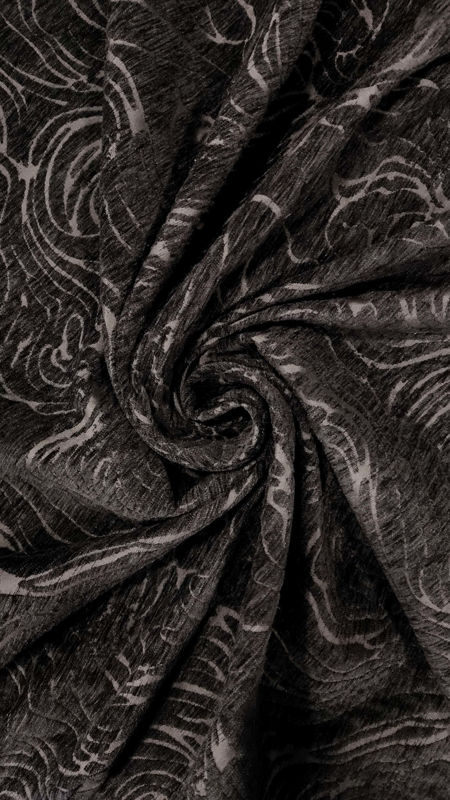 ژاکارد شانل طرح موجی 040722 مشکی رنگ