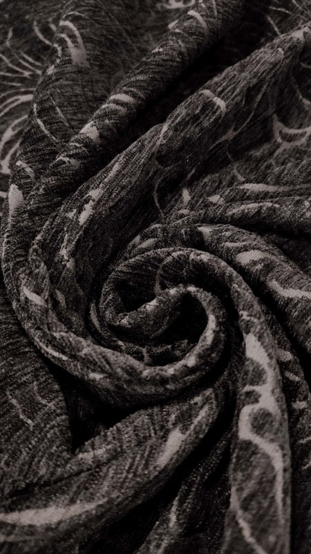 ژاکارد شانل طرح موجی 040722 مشکی رنگ