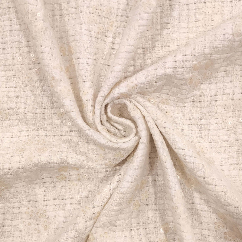 زمستانی شانل پولک دوزی 040625 سفید رنگ