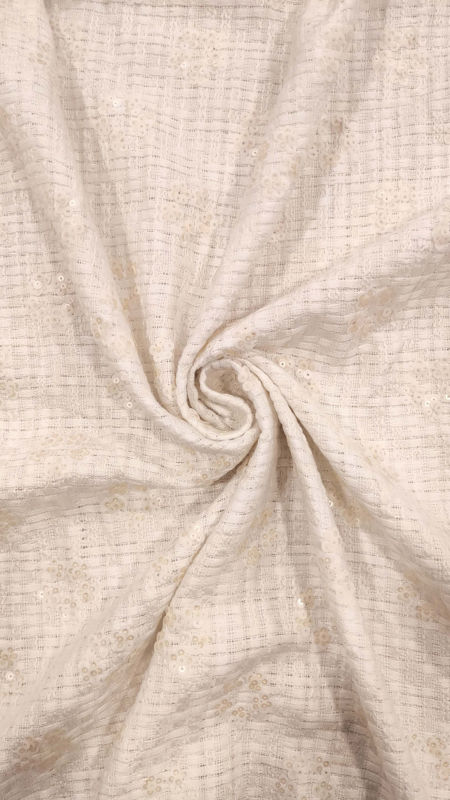 زمستانی شانل پولک دوزی 040625 سفید رنگ