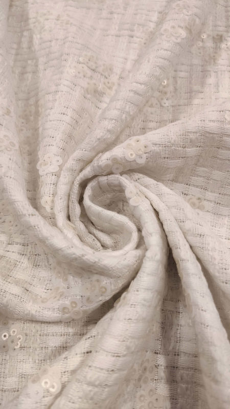 زمستانی شانل پولک دوزی 040625 سفید رنگ