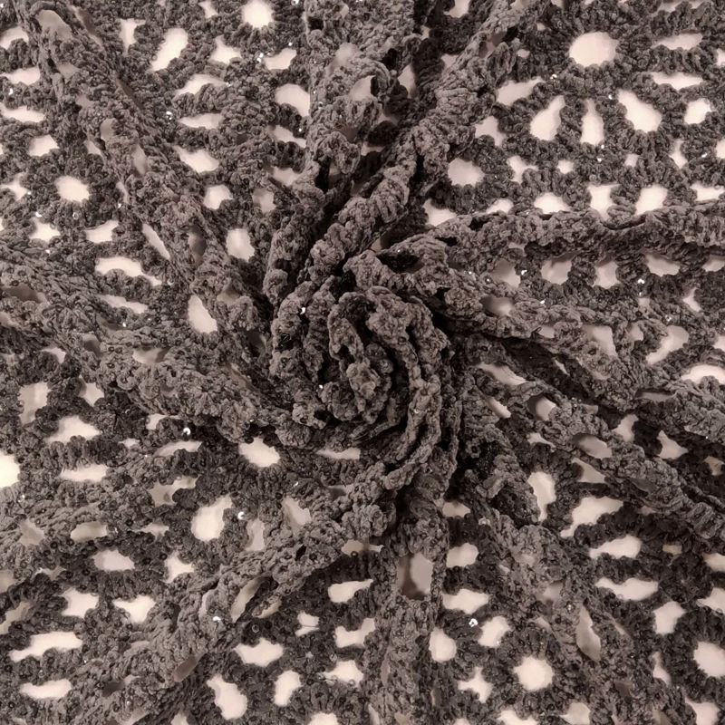 مجلسی گیپور مخمل قیطان دوزی 040716 طوسی رنگ