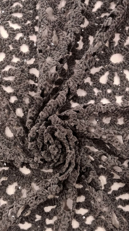 مجلسی گیپور مخمل قیطان دوزی 040716 طوسی رنگ