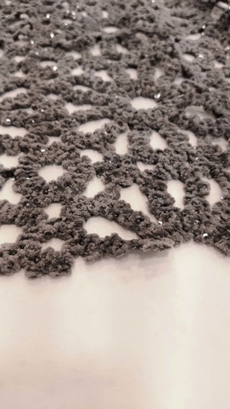 مجلسی گیپور مخمل قیطان دوزی 040716 طوسی رنگ